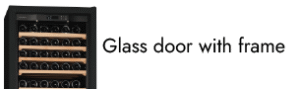 Glass door with black frame