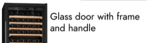 Glass door with black frame and handle