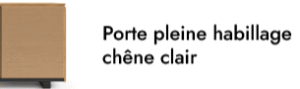 porte fermée, cadre en chêne clair