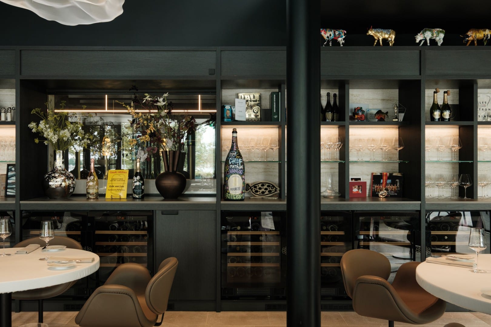 Wijn bewaard in restaurant